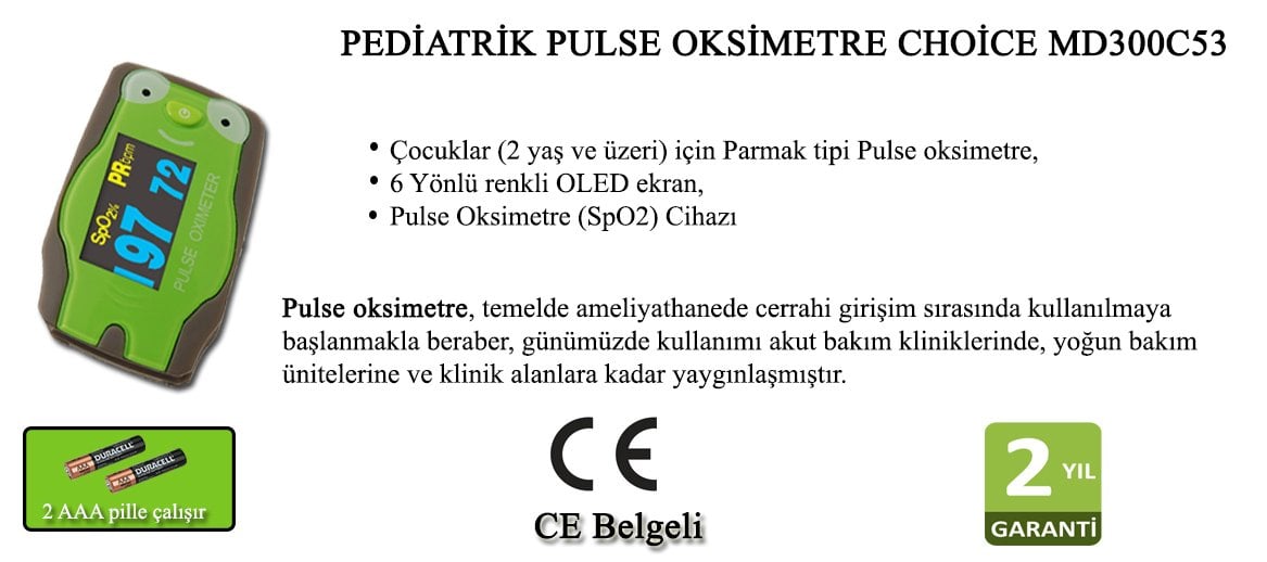PEDİATRİK PULSE OKSİMETRE CHOİCE MD300C5